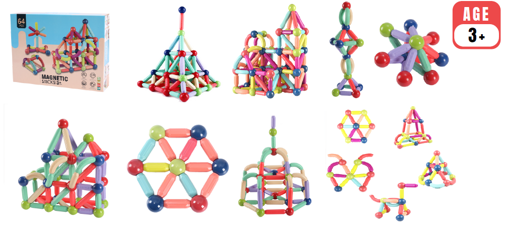 COLORFUL MAGNETIC BUILDING BARS 